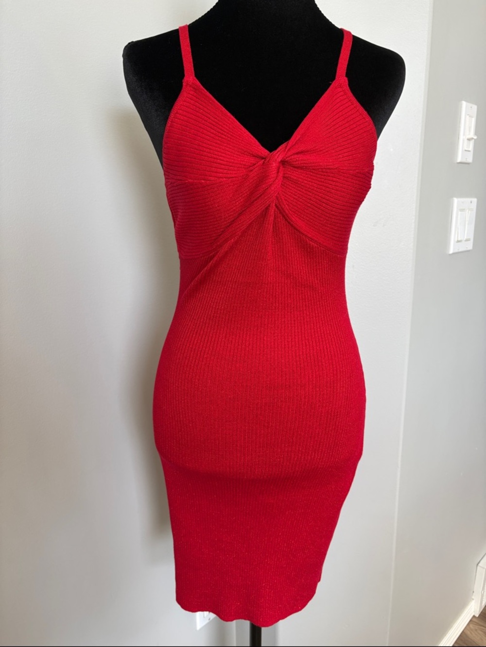 Freshman 1996 Red Twist-Front Mini Slip Dress